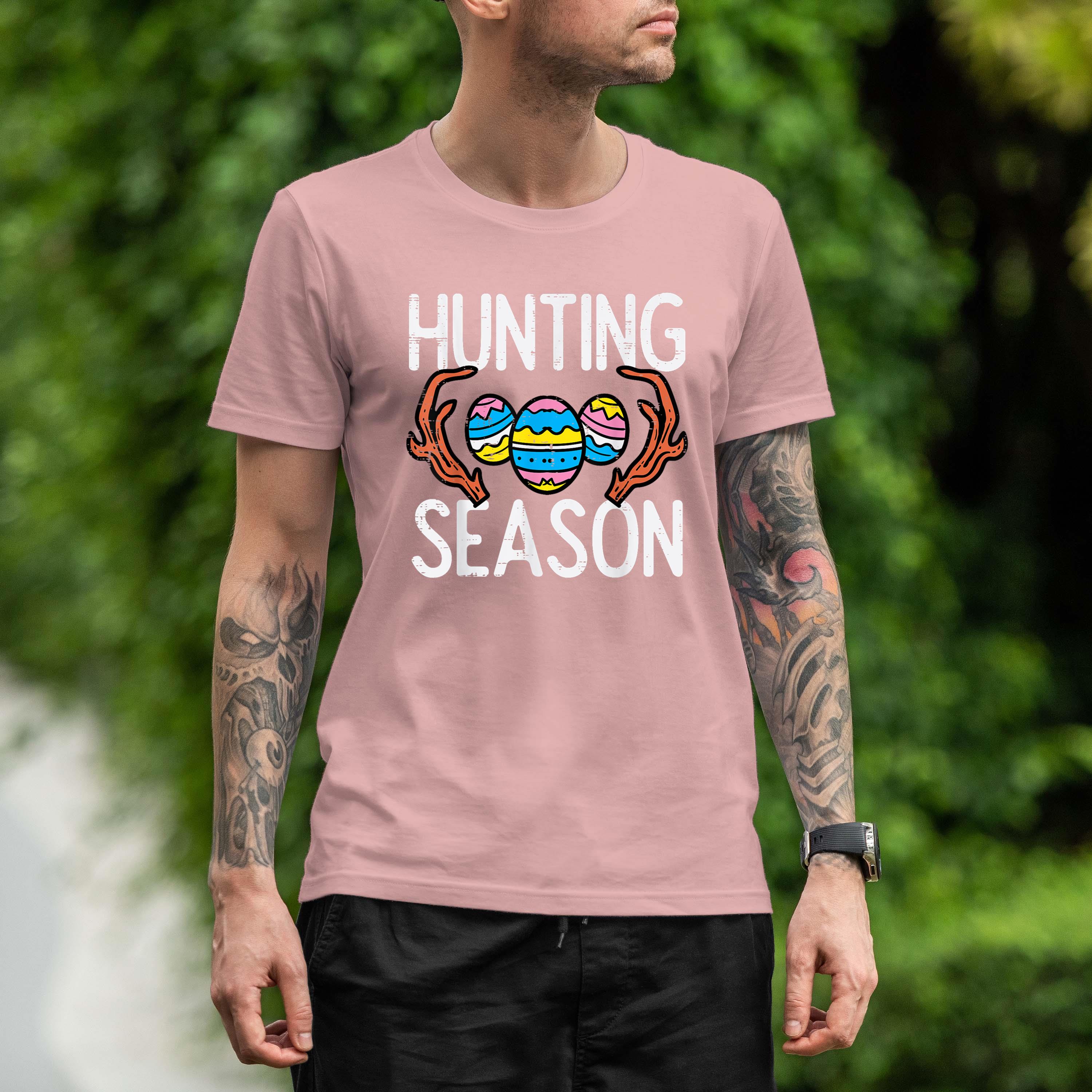 Hunting Season Eggs Antler Funny Easter Egg Hunt Hunter Kids Shirt 